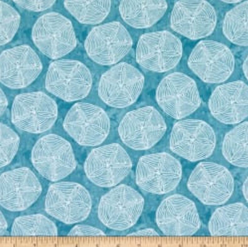 Turtle Bay Sand Dollars Ocean Blue Designed by Sandy Brown Etsy