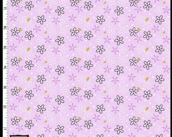 Glitter Daisy designed by Sandra Clemons for Michael Miller Fabrics, lavender floral fabric