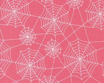 Hey Boo, Spider Webs, Love Potion Pink designed by Lella Boutique for Moda Fabrics, 5213-14, Fall, Halloween, Pink