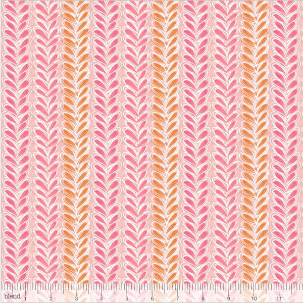 The Makers, Leafy Parade Pink by Cori Dantini for Blend Fabrics