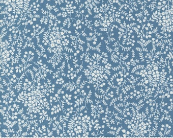 Shoreline, Breeze Small Floral, Medium Blue designed by Camille Roskelley for Moda Fabrics, 55304-23