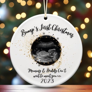 PERSONALISED Baby Scan Bumps First Christmas Tree Decoration Ornament, Christmas Pregnancy Announcement,  New Baby, Baby First Christmas