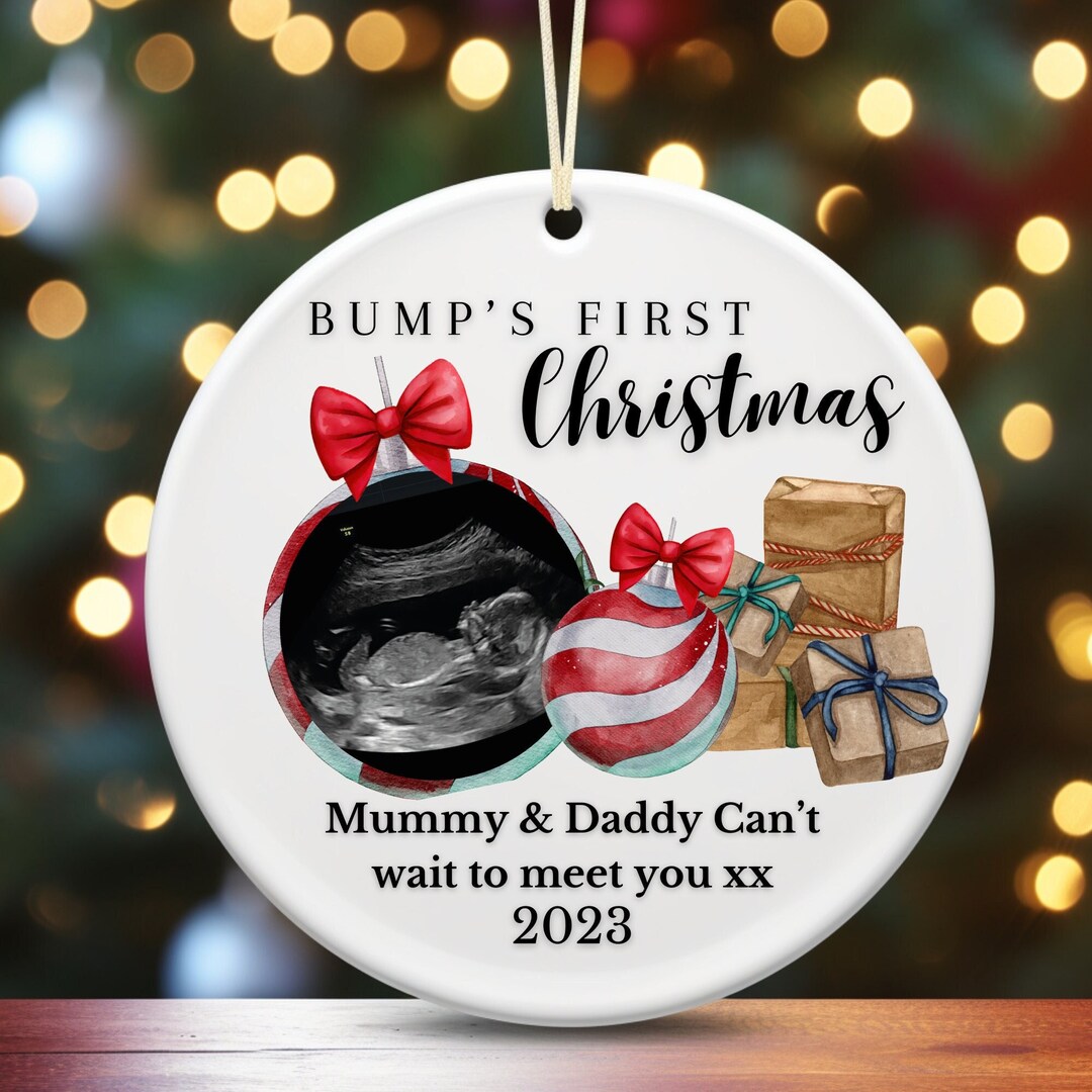 PERSONALISED Baby Scan Bumps First Christmas Tree Decoration Ornament