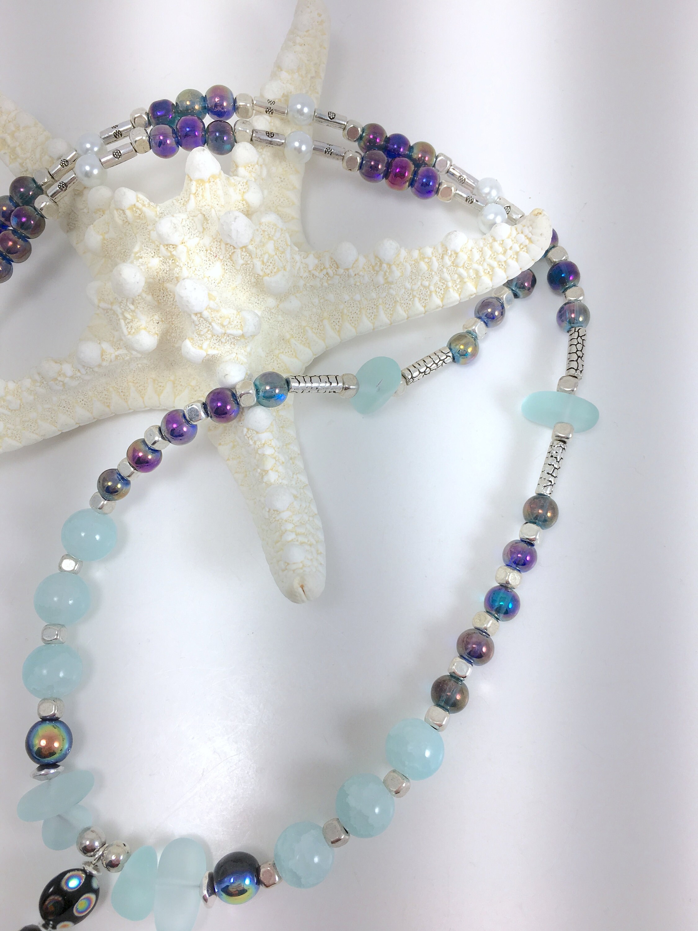 Blue Mermaid Necklace Blue Quartz Necklace Blue Hawaiian Gift - Etsy