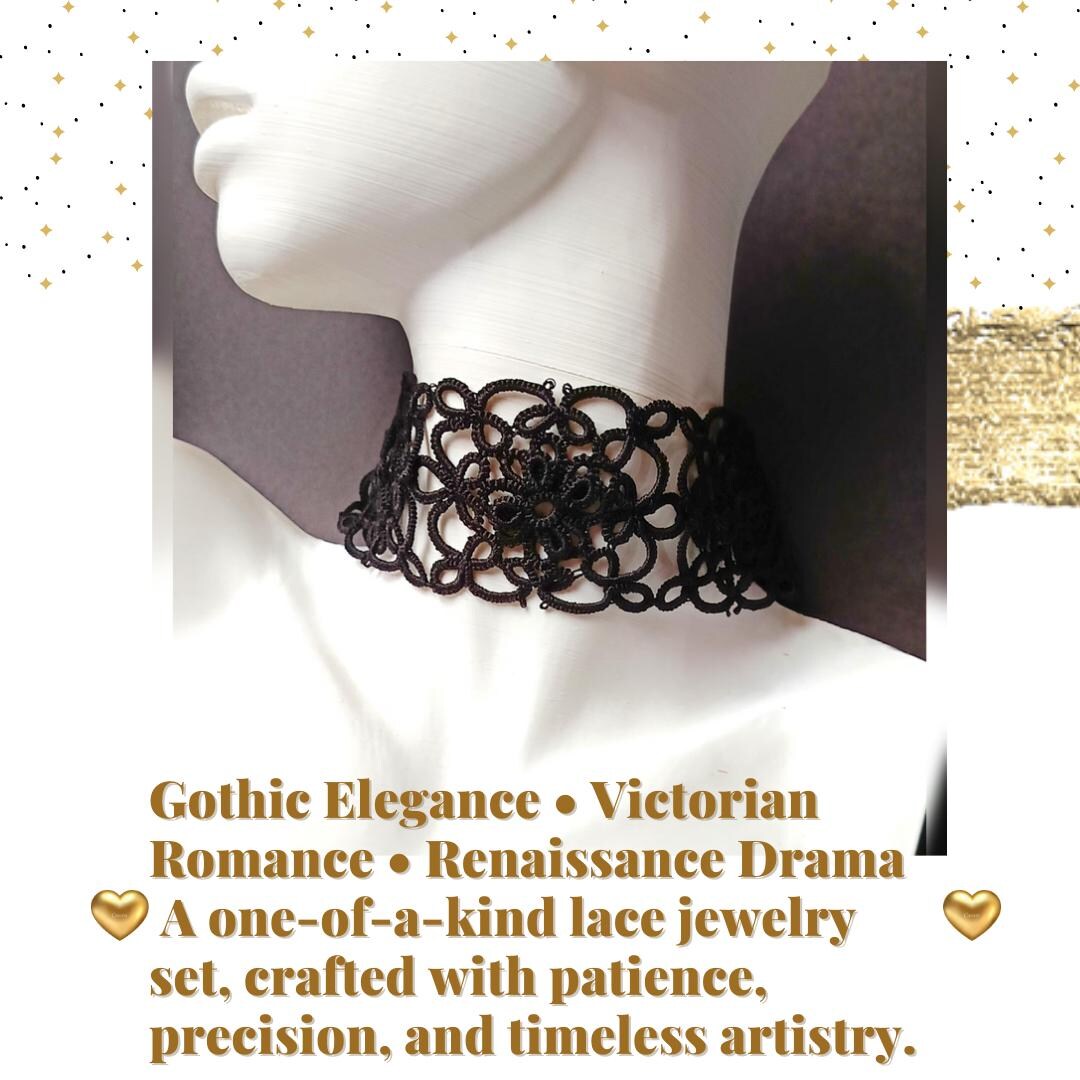 Gothic Black Lace Choker Set: Victorian Tatting Jewelry - Etsy