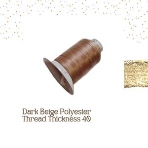 May include: A spool of dark beige polyester thread with a thickness of 40.