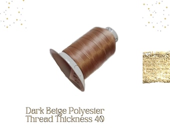 Beige Polyester Tatting Thread: Size 20, 600m Jewelry Yarn