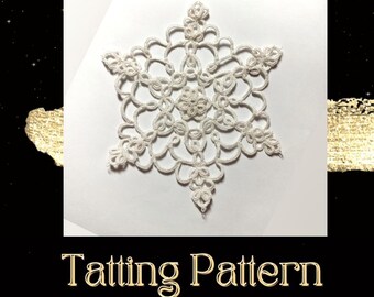 Snowflake Tatting Pattern: Needle Lace Christmas Ornament (PDF Pattern)– NOT for Beginners