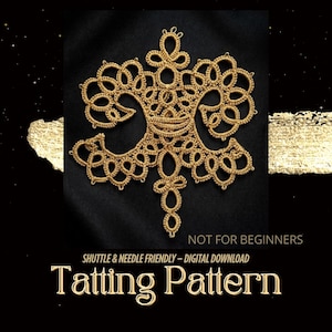Fleur de Lis Tatting Pattern – Lace Ornament, Needle or Shuttle (PDF Pattern)