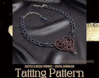 Schema per collana di San Valentino con pizzo a cuore Frivolite di Ankaras, avanzato, NON per principianti