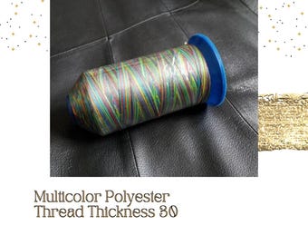 Hilo de poliéster multicolor: 3000 m, hilo para frivolité y crochet
