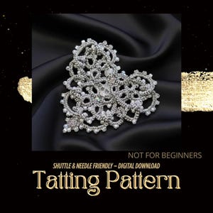 Patrón PDF de frivolité para San Valentín con diseño de corazón de encaje Frivolite (NO apto para principiantes)