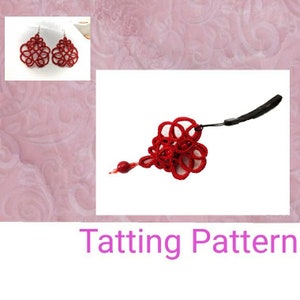 Easy Frivolite Lace Earrings PDF Pattern, Make Your Own Key Pendant , Tatting Shuttle Pattern , Frivolite Needle Tutorial , A Gift for Mom