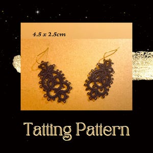 Tatting Lace Earrings PDF Pattern – DIY Needle & Shuttle Tutorial – Frivolite Beaded Jewelry Tutorial