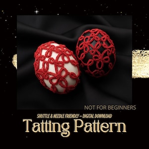 Schema PDF per il chiacchierino a forma di uovo – Ornamento in pizzo pasquale, Frivolite avanzato – NON per principianti