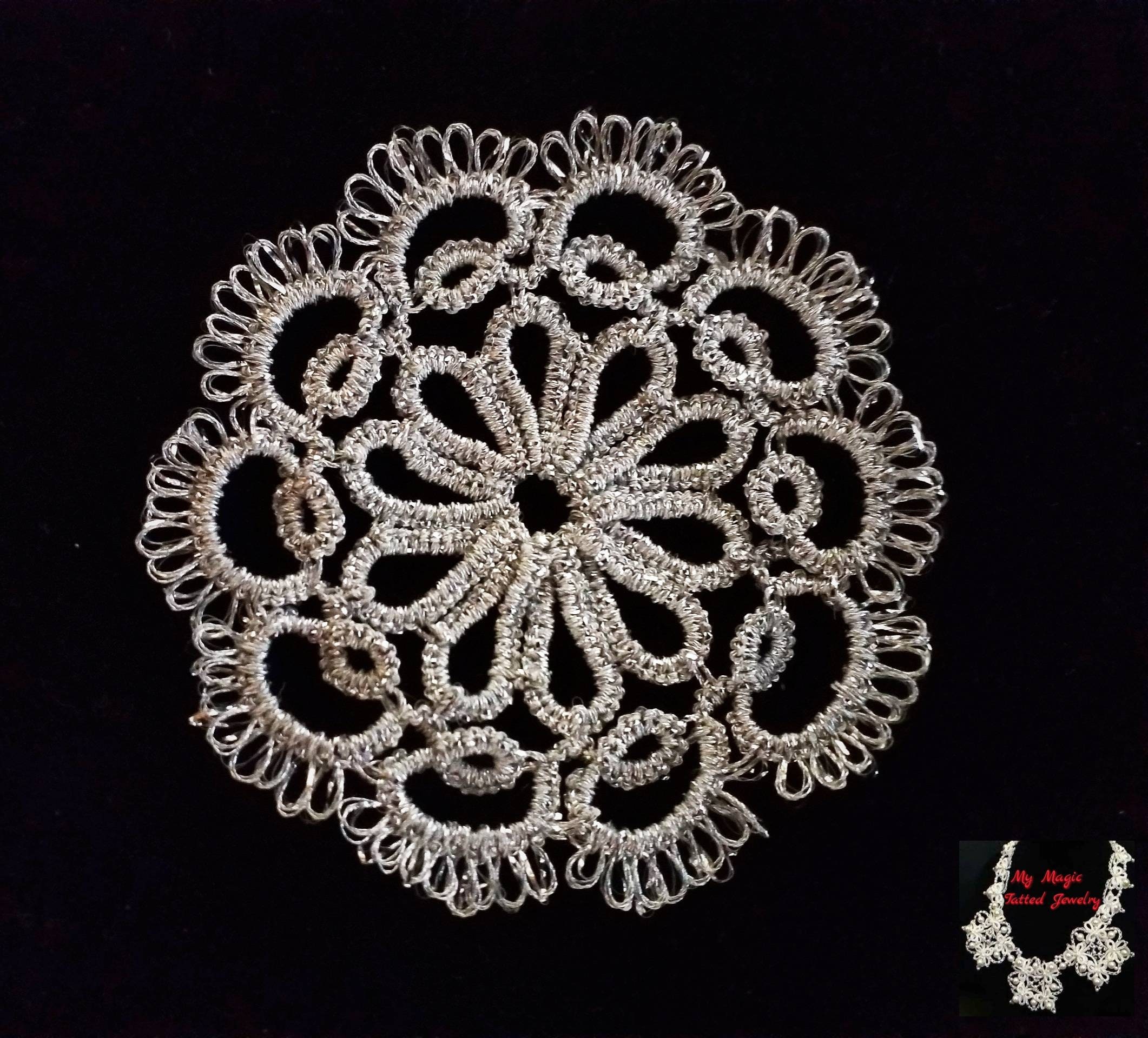 Flower Tatting Tutorial, Tatted Lace Pattern, Tatting Shuttle, Tatting