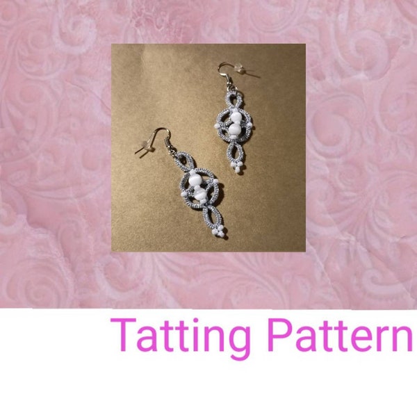 Tatting Earrings, Needle Tatting Earring Patterns, Shutter Tatting Pattern,  Needle Tatting Patterns, Tatting jewelry PDF, Frivolite Earring