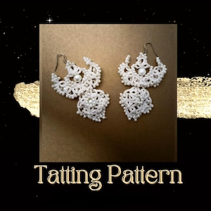 PDF-patroon oorbellen met tatting-kant – zelfstudie naald en shuttle – zelfstudie frivolietkralen sieraden