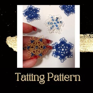 Snowflake Tatting Lace Tutorial, Christmas Snowflake Motif, Photo Quide a Step-by-Step, Shuttle And Needle Tat , Make Your Own Tat Ornaments