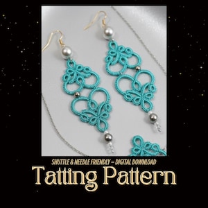 EarringsTatting Pattern PDF – FrivoliteHeart Lace, NOT for Beginners
