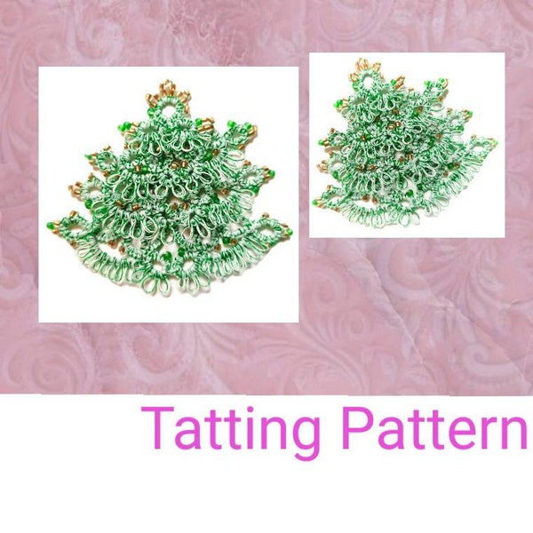 Tatting Pattern Christmas Tree, Tatting Tree Pattern, Frivolite Christmass Tree, Shuttle Tatting Tree, Tatting Lace, Frivolite  Ornament PDF