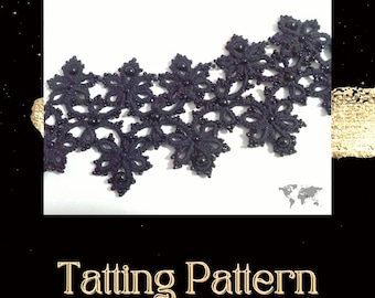Tatting Lace Cuff Bracelet Pattern: Perlenschmuck Anleitung (PDF-Muster) - NICHT für Anfänger