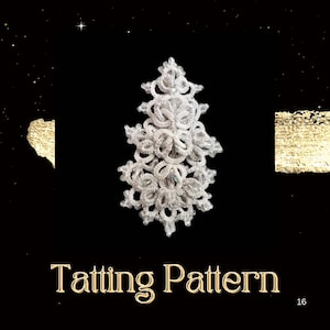 Christmas Tatting , White Christmas Tree Needle Tatting Patterns , Shuttle Tatting Patterns , Tatting Tutorials   Christmas Tatting Pattern