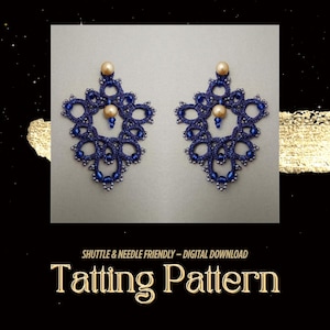 Tatting Lace Earrings PDF Pattern – Needle & Shuttle Frivolite Tutorial