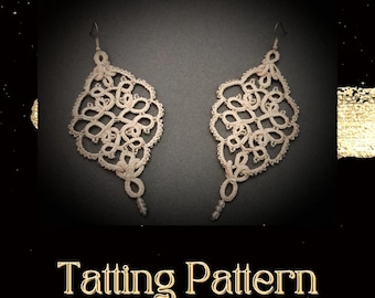 Celtic Knot Tatting Pattern PDF, Lace Jewelry Tutorial, Interwoven Design, NOT for Beginners
