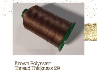 Brown Polyester Thread: Size 20, 1200m - Tatting, Lace, Jewelry