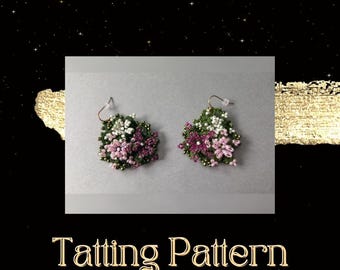 Tatting Lace Earrings PDF Pattern – DIY Needle & Shuttle Tutorial – Frivolite Beaded Jewelry Tutorial– NOT for Beginners