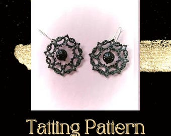 Tatting Lace Earrings PDF Pattern – Needle & Shuttle Frivolite Tutorial