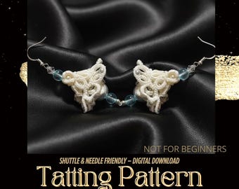 Tatting Lace Earrings Pattern – DIY Beaded Jewelry Tutorial (PDF Pattern)
