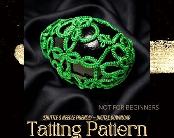 Egg Tatting Pattern PDF – Easter Lace Ornament, Advanced Frivolite – NOT for Beginners