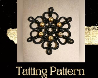 Snowflake Tatting Pattern: Christmas Ornament Frivolite Tutorial (PDF)– NOT for Beginners