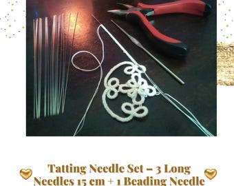 Tatting Needle Set: Jewelry Making Tool, Fine Beading Needles (0.7mm)