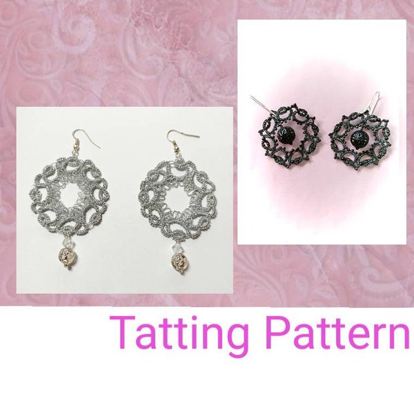 Tatting Needle Tutorial For Novice , Shuttle Tatting Pattern , Tatters Gift for Girl , Sister , Earrings Tatting PDF Pattern , How Read It