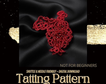 Pomegranate Tatting Brooch Pattern: Fruit Lace Frivolite (PDF Pattern)– NOT for Beginners