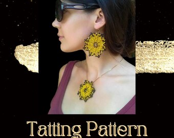 Tatting Lace Earrings Pattern: Needle or Shuttle Technique (PDF Pattern)
