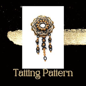 Dreamcatcherear Tatting Lace Pattern, Traditional Feather Tatting Pattern, Boho Frivolite Tutorial, Shuttle Tatting Pattern, Needle Tatting