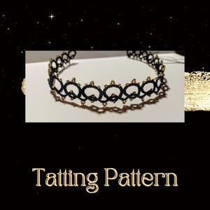 May include: A black tatting choker with gold beads. The choker is a delicate piece of jewelry that would make a great gift for a friend or loved one.