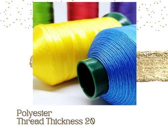 Polyester Tatting Thread: Size 20, 2000m Durable Crochet Lace Yarn