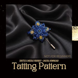 Tatting Lace Brooch Pattern: Shuttle or Needle Frivolite (PDF)– NOT for Beginners