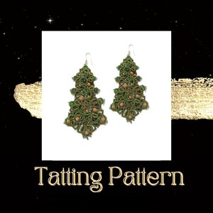 Christmass Tatting Pattern, Needle Tatting Chritmass Patterns, Shuttle Tatting Pattern, Frivolite Ornament Trees, Tatting Ankaras Lace Tree