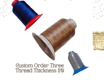 Polyester Tatting Thread Cone Set: Navy, Gray, Beige - 600m Size 20