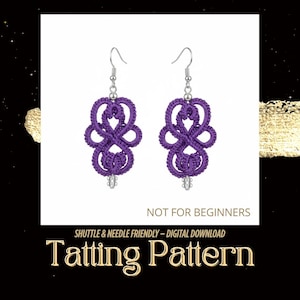 Wzór na kolczyki z koronką frywolitkową – samouczek tworzenia biżuterii koralikowej (wzór w formacie PDF)