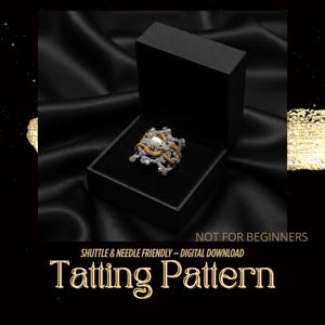 ケルトノットタティングレースパターンPDF、レースジュエリーチュートリアル、織り込まれたデザイン、初心者向けではありません