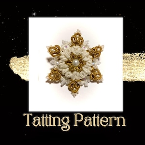 Tatting Snowflake, Tatting Lace Christmas, Beading Ornament Patern, Tatting Patterns Christmas, Ankars Tatting Tutorial, Shuttle and Needle