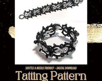 Tatted Lace Bracelet & Choker Pattern: Beaded Frivolite Jewelry (PDF Pattern)– NOT for Beginners