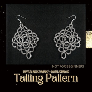 Tatting Lace Earrings PDF Pattern – Needle Shuttle Frivolite Jewelry Tutorial (Digital Download)